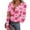 Hot Pink, variant on FDGIU ‌‌‌‌Long Sleeve Shirts for Women Button Down Tops Ribbed Knit Slim Fit Basic Tee Cute Love Print Casual Clothes
