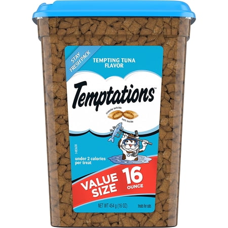 TEMPTATIONS Classic Crunchy and Soft Cat Treats Tempting Tuna Flavor, 16 oz.