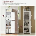 thumbnail image 2 of Bathroom Cabinet, Small Corner Cabinet with 2 Doors and Adjustable Shelf, Narrow Storage Cabinet, Floor Cabinet for Small Spaces, 2 of 7