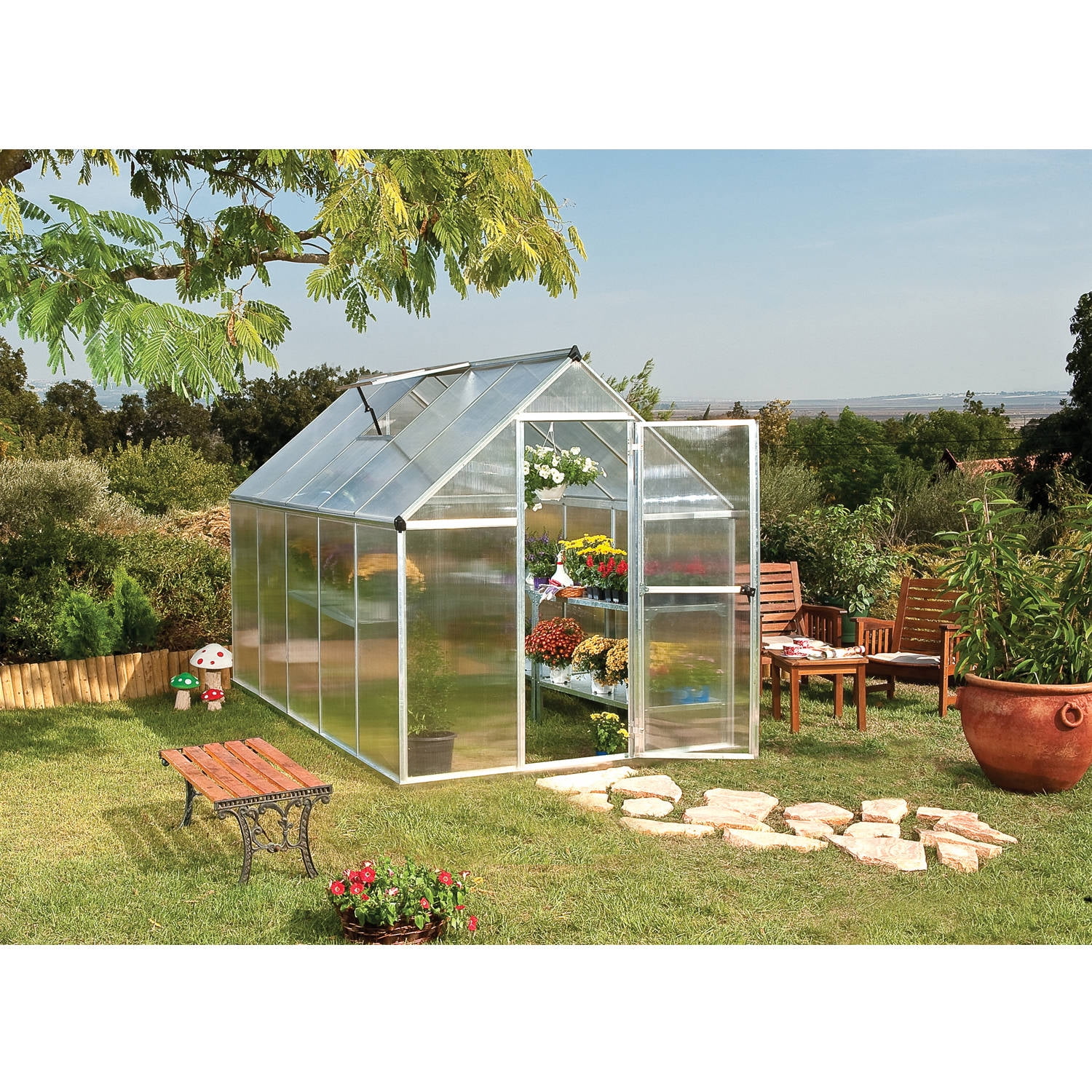 Palram Mythos Greenhouse, 6' x 10', Silver by Palram
