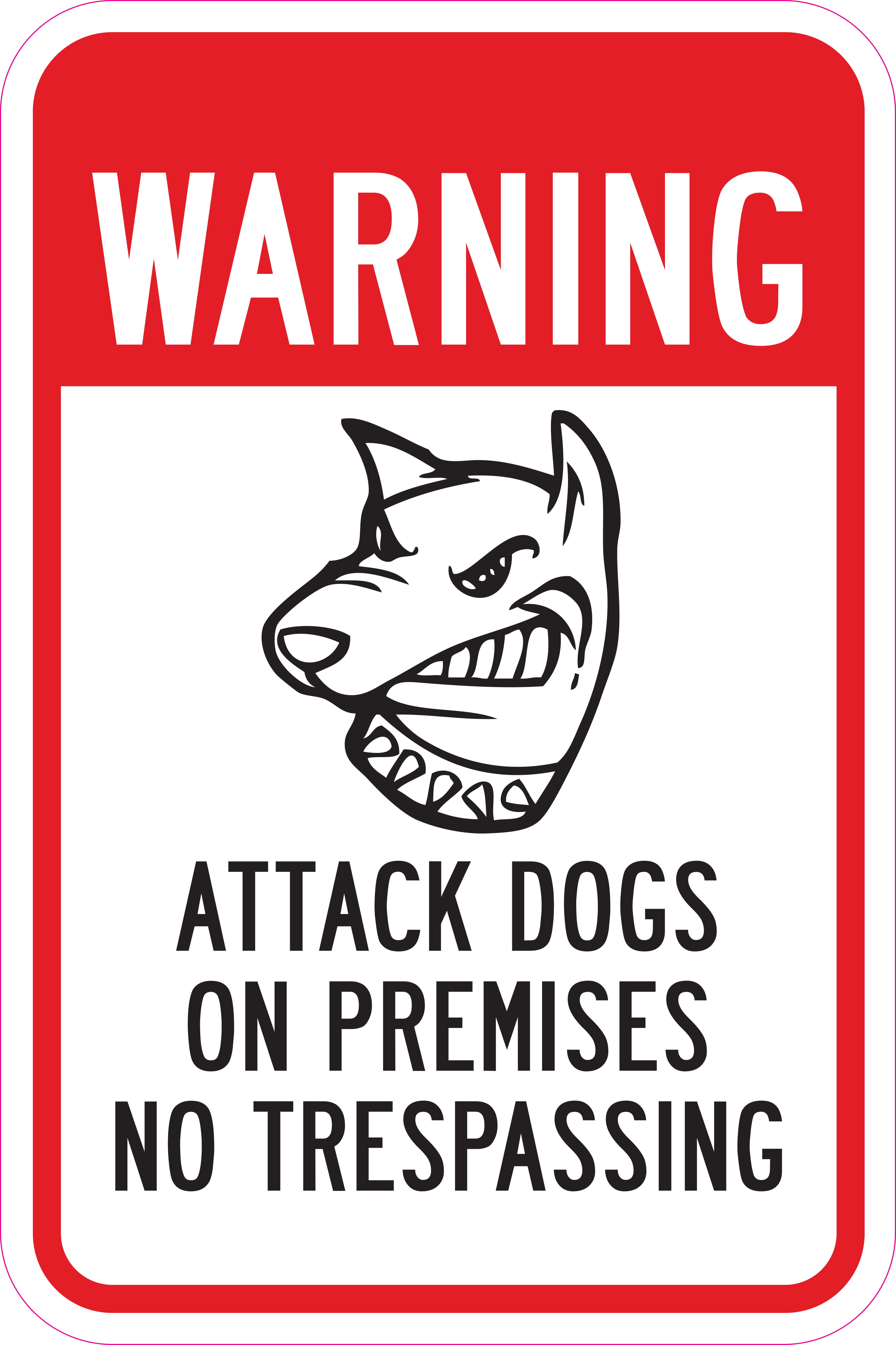 HEAVYWEIGHT ALUMINUM METAL "DOGS ON PREMISES" 10"x7" WARNING SIGNS 4 SIGN SET 