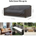 thumbnail image 3 of Heavy Duty Patio Sofa Cover Waterproof, 3-Seater Outdoor Sofa Loveseat Cover, Outdoor Patio Furniture Cover with Air Vent and Handles, 78" L×33" D×32" H, Black, 3 of 8