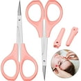thumbnail image 1 of 2 Pack Curved Craft Scissors Small Scissors Beauty Eyebrow Scissors Stainless Steel Trimming Scissors for Eyebrow Eyelash Extensions, 1 of 2