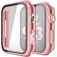 thumbnail image 3 of Misxi Paquete de 2 Estuches rígidos para PC con Protector de Pantalla de Vidrio Templado Compatible con Apple Watch Series 6 SE Series 5 Series 4 40 mm, 1 Rosa Rosa + 1 Transparente, 3 of 4