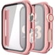 thumbnail image 3 of Misxi Paquete de 2 Estuches rígidos para PC con Protector de Pantalla de Vidrio Templado Compatible con Apple Watch Series 6 SE Series 5 Series 4 40 mm, 1 Rosa Rosa + 1 Transparente, 3 of 4