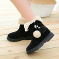 thumbnail image 6 of Generic Shoes Boys Children Kids Baby Girls Winter Warm Solid Hairball Snow Short Boots Shoes for Classic Versatile Non Slip Comfortable Shoe(3-3.5Years,Black), 6 of 9