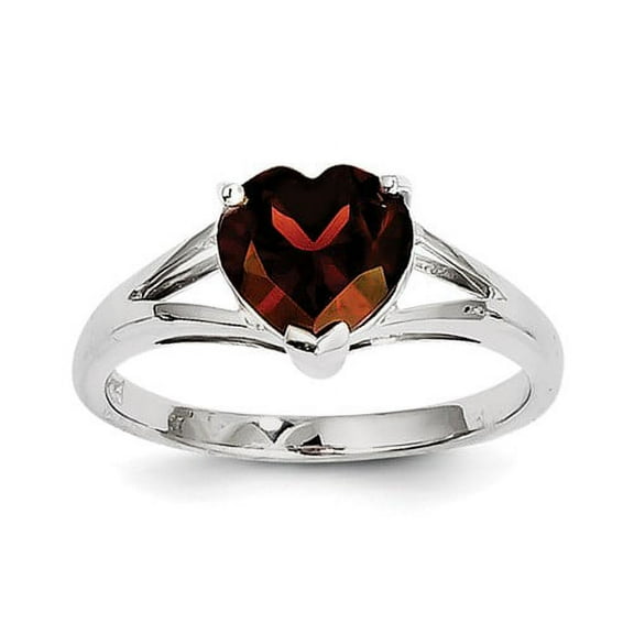 Primal Silver Sterling Silver Rhodium-plated Garnet Ring