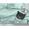 thumbnail image 2 of Soimoi Green Poly Georgette Fabric Unicorn & Bunny Cartoon Print Fabric by Yard 52 Inch Wide, 2 of 3
