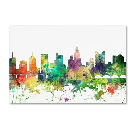 Trademark Fine Art 'Columbus Ohio Skyline SP' Canvas Art by Marlene (Best Neighborhoods In Columbus Ohio 2019)