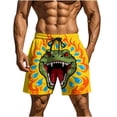 thumbnail image 3 of VBTAPA Men's Printed Beach Shorts, Funny Graphic Swim Trunks with Elastic Waist, Casual Summer Shorts with Pockets Multicolor S, 3 of 8