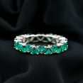 thumbnail image 3 of Rosec Jewels Lab Grown Emerald Eternity Band for Women - Heart Shaped Emerald Ring - AAAA Quality Certified - Ready to Gift, 925 Sterling Silver, US 8.50, 3 of 6