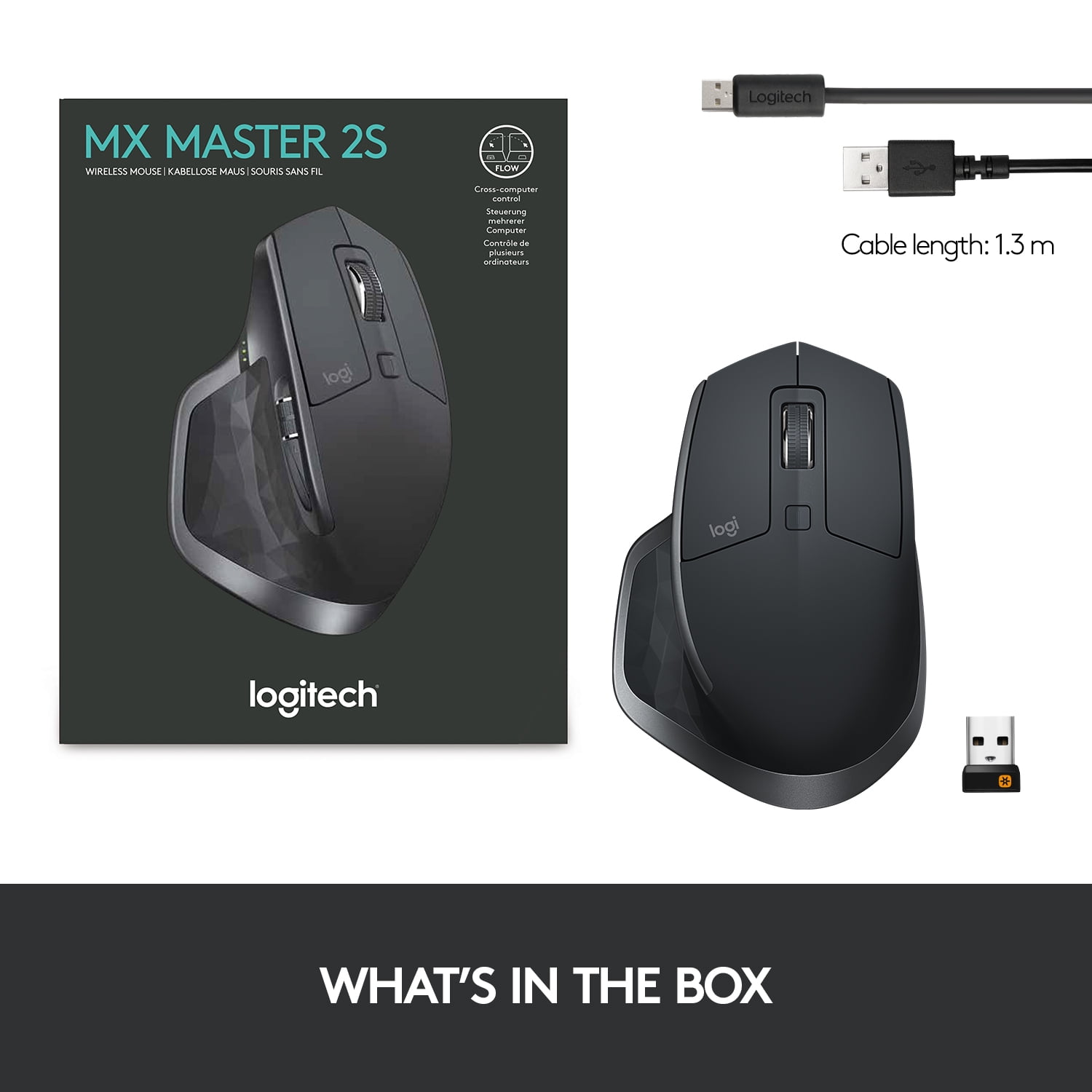 Logitech MX Master 2S Bluetooth Edition Wireless Mouse, Multi
