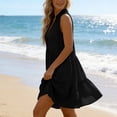 thumbnail image 4 of Gpaecead Women's V Neck Sleeveless Tiered Mini Dress Lightweight Casual Summer Beach Vacation Office Outfit Black, 4 of 5