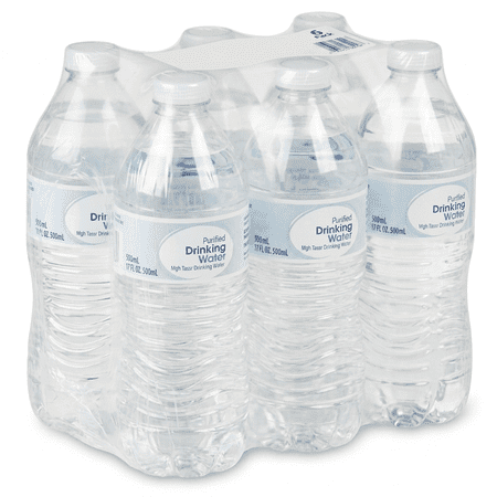 Purified Drinking Water, 16.9 fl oz Bottles, 6 Count, Refreshing Bottled Water for Daily Hydration