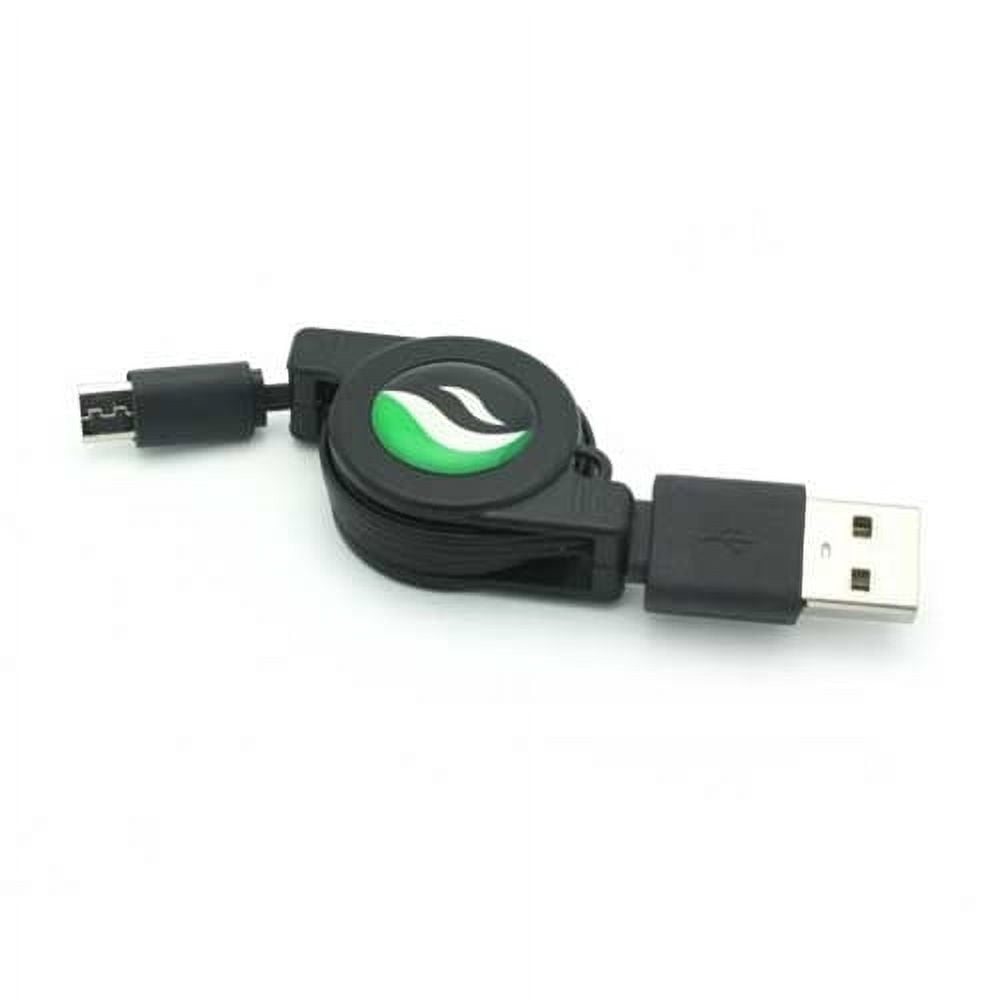 MicroUSB Retractable USB Cable w 2-Port USB 30W Quick Home Charger R7X for BLU Pure View, Life One X3, Tank Extreme Pro (T0010UU) - CAT S41 - Coolpad Illumina, REVVL Plus - Doro 824 SmartEasy