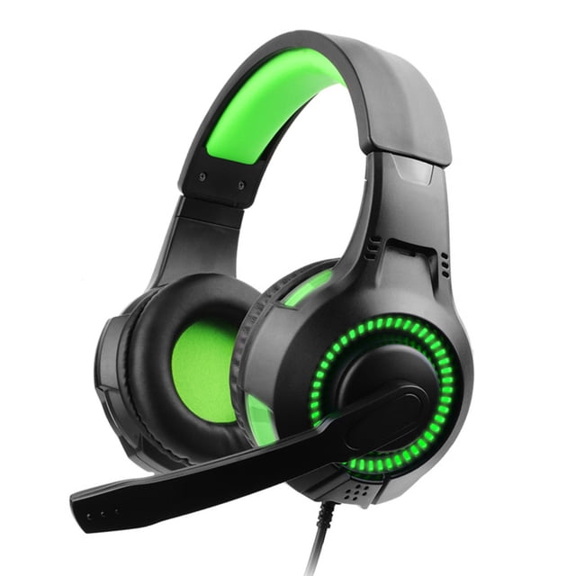 Auriculares para juegos con cable de 3,5 mm, consola LED, auriculares para juegos con sonido estéreo ajustables que brillan intensamente Eigraketly EL5056-02