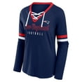 thumbnail image 2 of Women's Fanatics Navy New England Patriots Won and Done Lace-Up Long Sleeve Fashion Top, 2 of 3