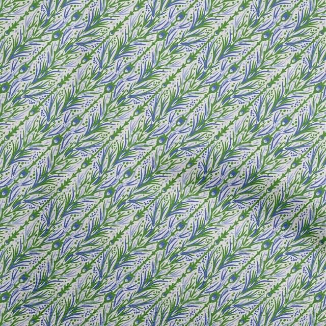 oneOone Rayon Green Fabric Asian Sewing Craft Projects Fabric Prints By Yard 56 Inch Wide