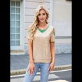 thumbnail image 4 of Camisas Brillantes para Mujer, Blusas de Fiesta con Hombros Descubiertos y Cuello en V, Atuendos para Discotecas de Noche Champán M, 4 of 10