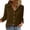 Brown, variant on OGLCCG Blouse for Women Long Sleeve Button Down Shirts Dressy Casual Lightweight Solid Color Collared Business Tees Tops,XXL,Brown