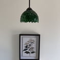 thumbnail image 5 of Tiffany Mini Hanging Lights Plug In Green Leaves Stained Glass LED Bulb Included 8”W*8”D*60”H, 5 of 6