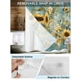 thumbnail image 3 of No Hook Cloth Fabric Shower Curtain with Snap in Liner, Spring Yellow Sunflower Waterproof Shower Curtains Set with See Through Top Window, Roes Butterfly Teal Pastoral Bath Curtains Shower 36"x72", 3 of 6