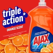Ajax Ultra Liquid Dish Soap Orange Scent,Triple Action, Mess-Free, Easy-Flip Cap, 52 fl oz Bottle