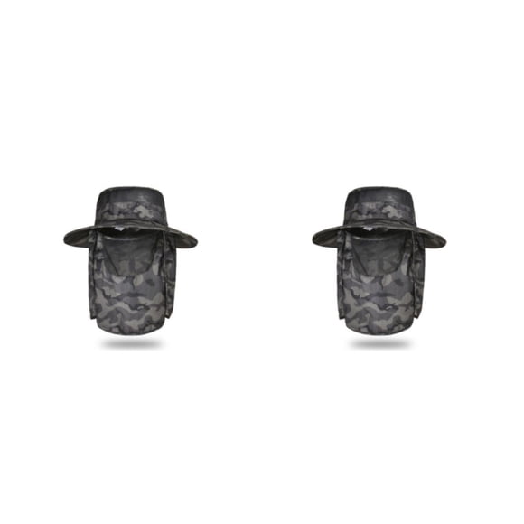 Naiovety Sombrero de pescador de poliéster para hombre, transpirable, plegable, colorido, ajustable, a prueba de sol, para acampar al aire Caqui 2Conjunto