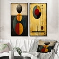 thumbnail image 1 of Designart "Unraveling the Mystery Retro Geometric Puzzle I" Modern Geometric Framed Wall Art Set Of 2 - Modern Gold Gallery Wall Frame Set For Home Decor, 1 of 6