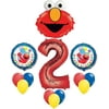Anagram Elmo Sesame Street Multi-color Second Birthday Mylar Latex Set Balloons, 13 Count