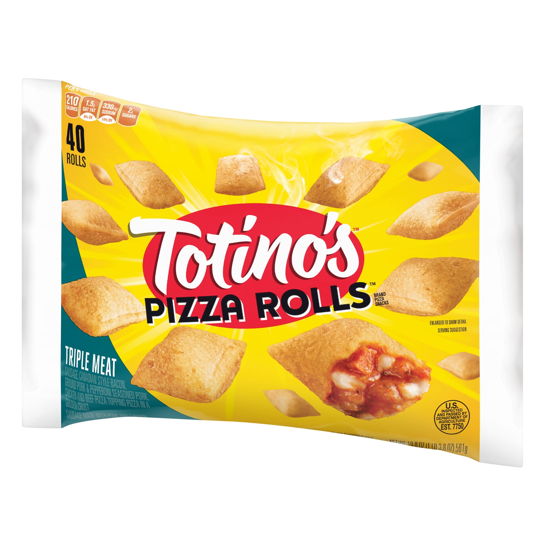 Totino's Pizza Rolls Triple Meat, 19.8 oz, 40 ct Bag