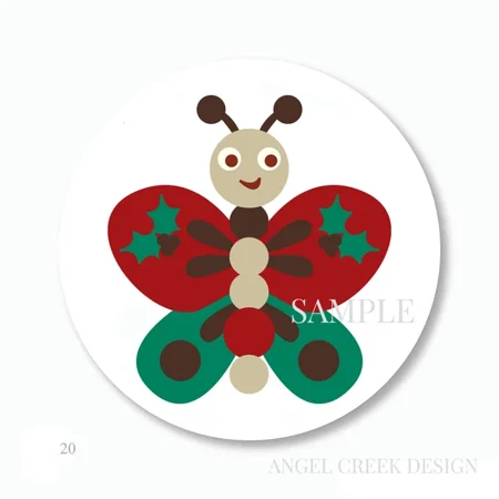 DOPASTICKER Chri.Stm.As Buttefrfly Scrapbook Stickers Phone Water Bottle Stickers Cars Stickers Water Bottle Stickers For Kids