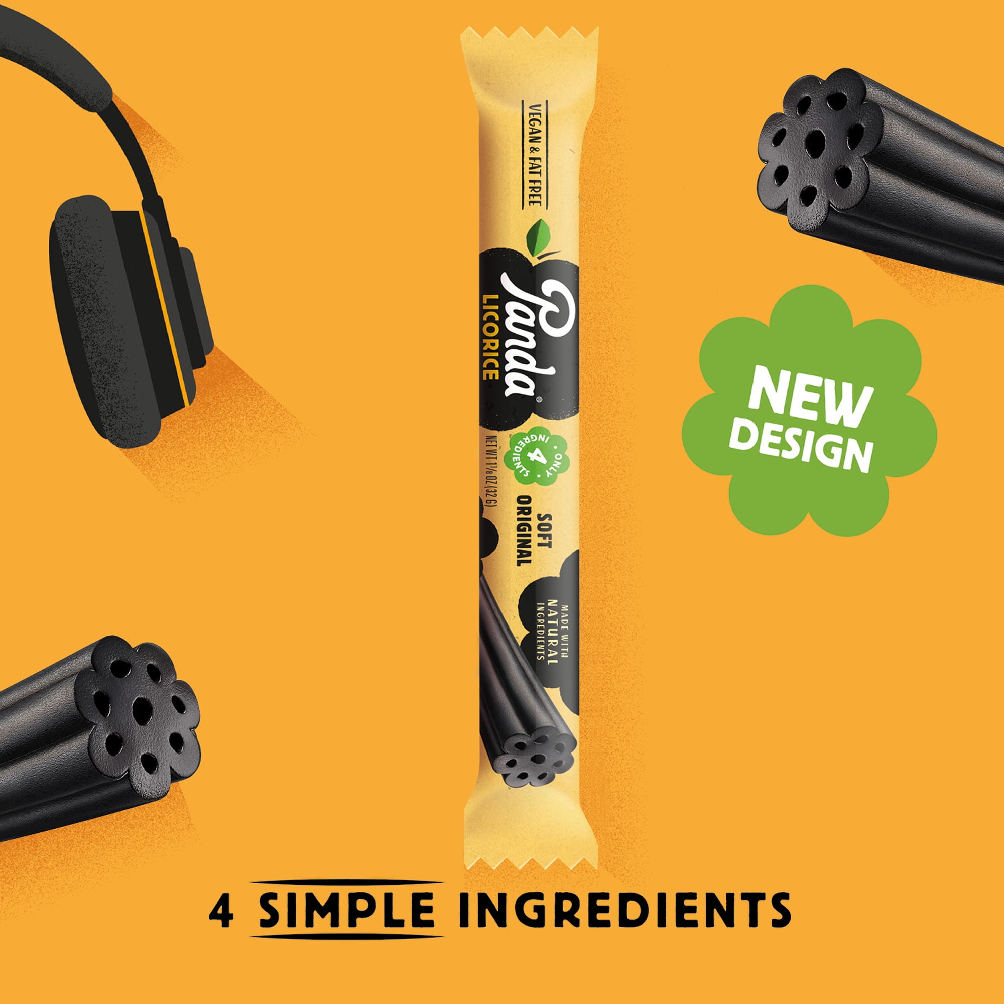 Panda Black Licorice, Soft Sticks-20 x 1.1 oz