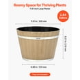thumbnail image 4 of VEVOR Plant Pots, 4 Pack 11.81 inch Whiskey Barrel Planters with Drainage Holes,Large Outside Plastic Decoration Flower Pot Imitation Wine Barrel Design for Indoor Outdoor Garden Home Plants,Brown, 4 of 9