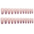 thumbnail image 3 of HLONK 24Pcs Gel Press on Nails  Gel French Long Fake Nails  Press on Tips With Glue  Rhinstone with Butterfly  NO.13, 3 of 6
