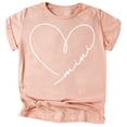 thumbnail image 2 of Mommy & Me Matching Mama & Mini Doodle Heart Shirts & Bodysuits for Kids & Adults Peach Shirt 12 Months, 2 of 3
