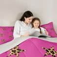 thumbnail image 5 of Castle Fairy Leopard Print Stars Print Full Size Comforter Sets,Old Fashion Bedding Sets, 5 of 8
