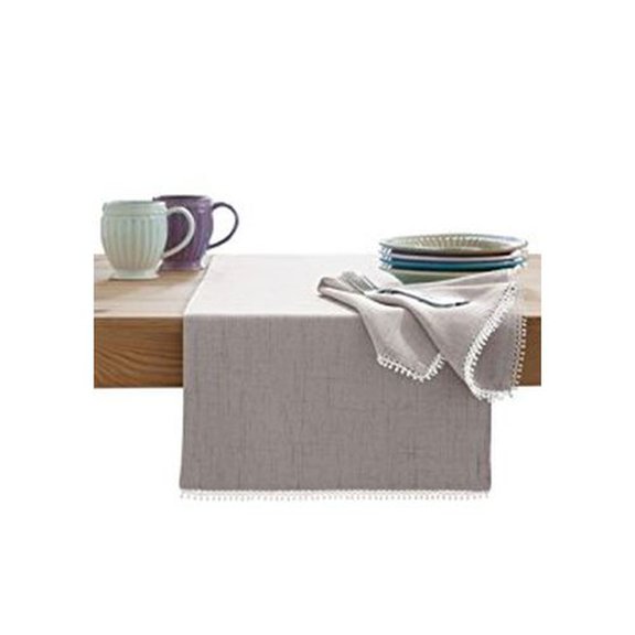Lenox French Perle Solid Table Runner, Violet, 90"