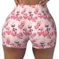 thumbnail image 2 of Fotbe Summer Flamingo Shorts Sin Costuras – Shorts Deportivos de Cintura Alta para Mujer, Elásticos para Gimnasio, Yoga, Running o Ciclismo-Small, 2 of 8