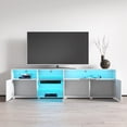 thumbnail image 3 of Meble Furniture Roma 79-inch Wide Glossy TV Stand White, 3 of 5