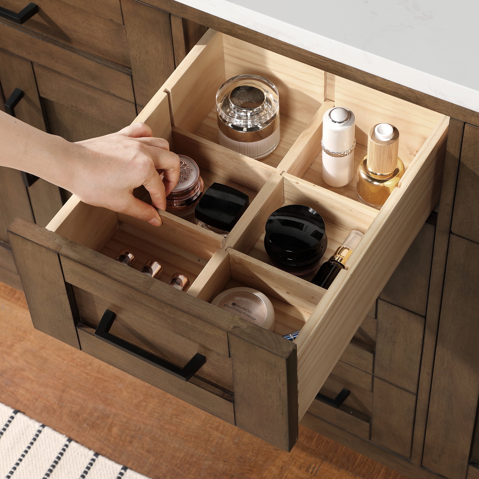 Ove Decors Tahoe 60 W x 21" D Freestanding Bathroom Vanity with Double Sink, Almond Latte