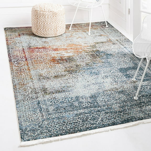 Unique Loom Baracoa Collection Area Rug - Marimelena (4' 3" x 6' 1" Rectangle Multi/Gray)