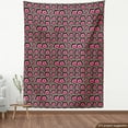 thumbnail image 4 of Floral Sofa Upholstery Fabric by the Yard, Retro Exotic Flower Petals on Retro Geometric Checkered Stripes Backdrop, Decorative Fabric for DIY and Home Accents, Pink and Multicolor by Ambesonne, 4 of 5