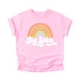 thumbnail image 4 of Retro Rainbow Big Sister Sibling Reveal Announcement Shirt for Baby and Toddler Girls Sibling Outfits White on Pink Shirt, 4 of 5