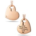 thumbnail image 3 of Solid 14K Rose Gold Heart w/Cross Cut Out- 1 Cor 13:8 by Shields of Strength, 3 of 4