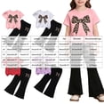 thumbnail image 4 of Karoyedx Girls Clothes Girls Summer Outfit Toddler Girls 2pcs Sets Printed T-Shirt + Flare Leg Pants White Size,6-7Years, 4 of 9