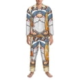 thumbnail image 3 of Balery Hello Summer Cute Gnome Pijama para Hombre de Dos Piezas con Manga Larga, Conjunto de Dormir y Descanso Suave con Bolsillos-Small, 3 of 7