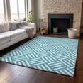 thumbnail image 6 of Addison Rugs Mayfield Washable Transitional Squares Teal Rectangle Rug, 5' x 7'6", 6 of 6