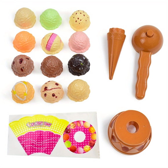 Juego de rompecabezas plegable de helado, juguete apto para actividad interactiva de coordinación ojo-mano entre padres e hijos con mecanismo plegable, codificación de colores para el hogar, fiestas