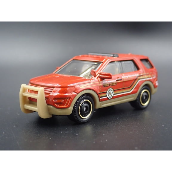 Open Box 2011-2019 FORD EXPLORER UTILITY FIRE CHIEF W HITCH 1/64 SCALE DIECAST MODEL CAR